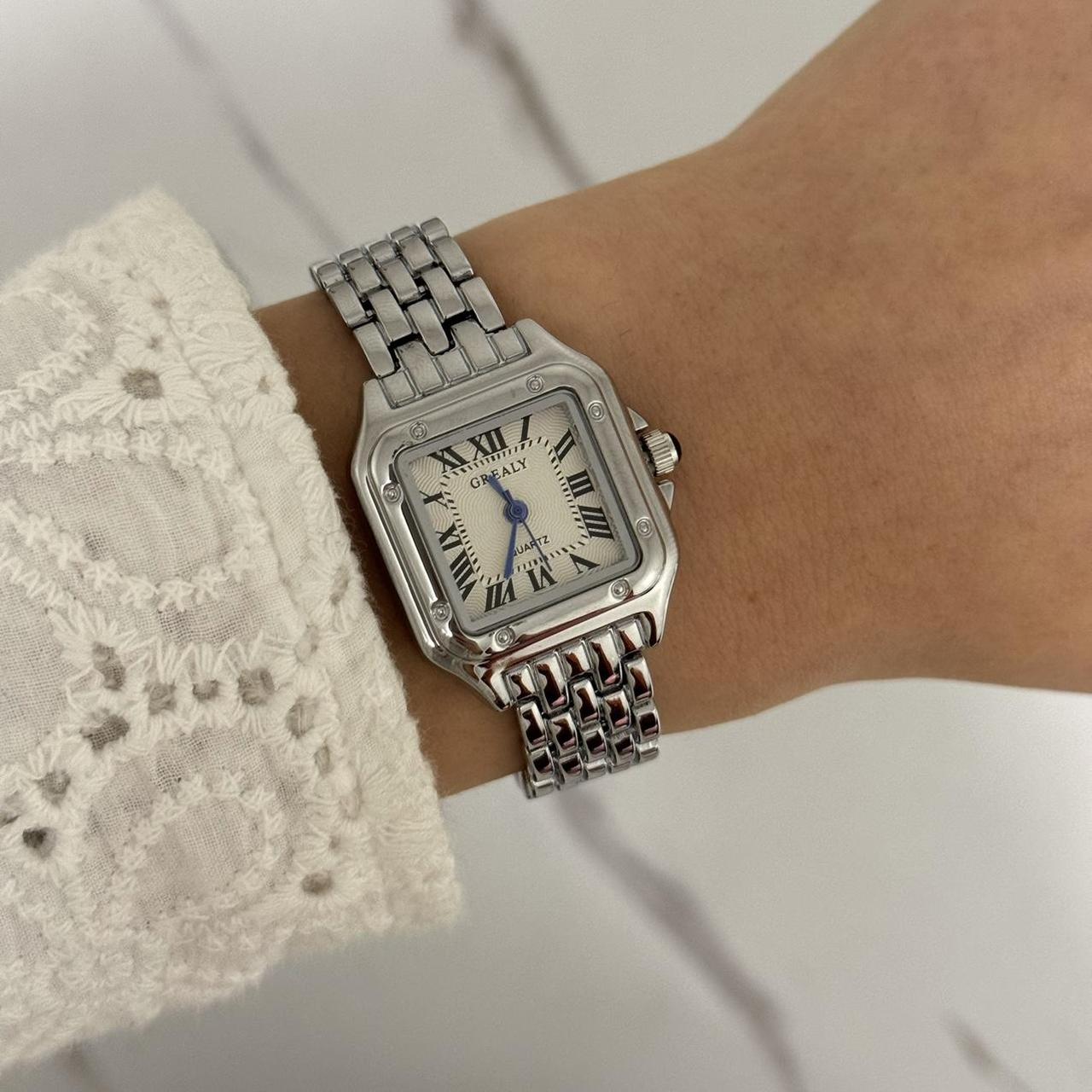Vintage Style Square Silver Watch