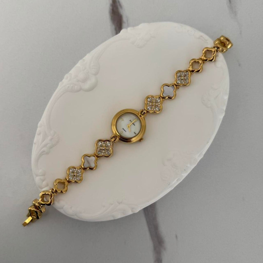 Gold Watch Zircon Stones