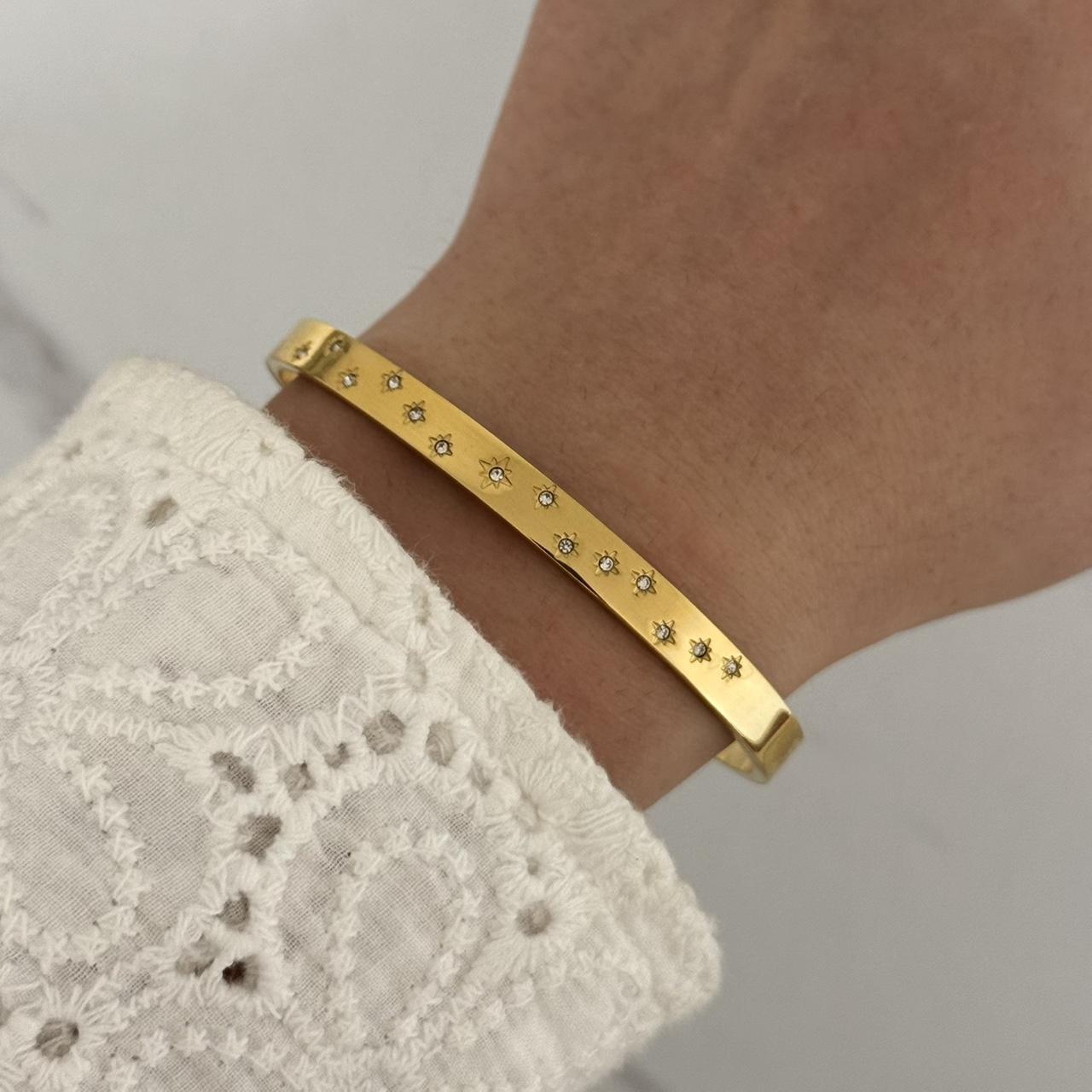 Gold Bracelet Zircon Stones