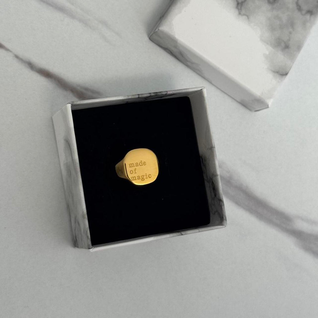 Vintage Style Gold Ring “Made of Magic”