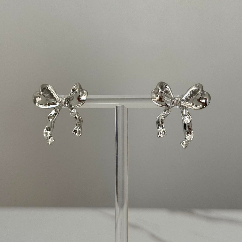 Silver Bow Earrings