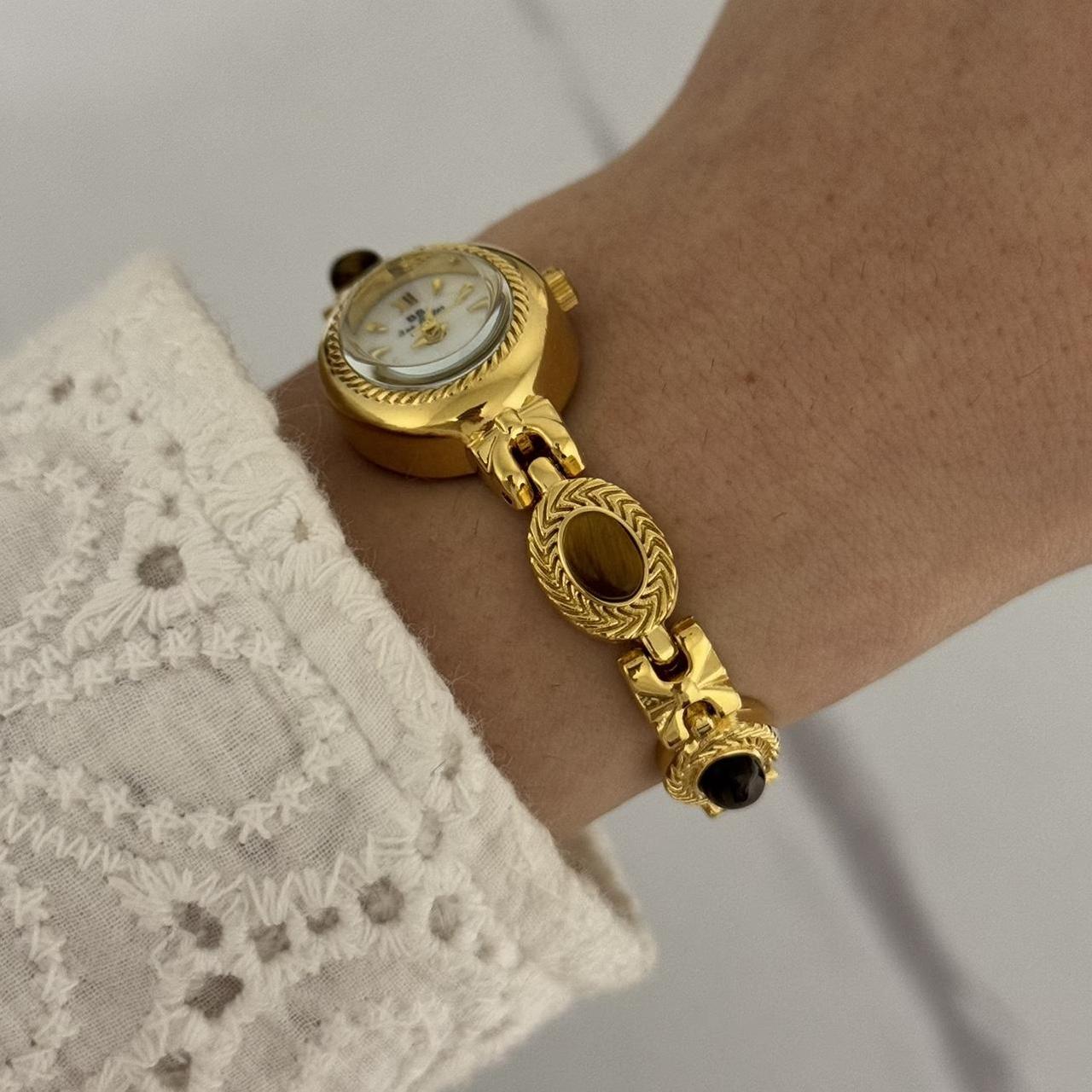 Elina Watch Brown Natural Stone