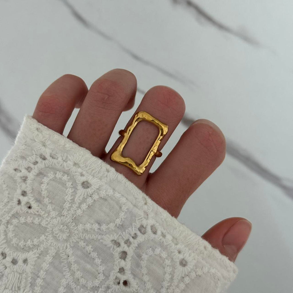 Gold Square Ring
