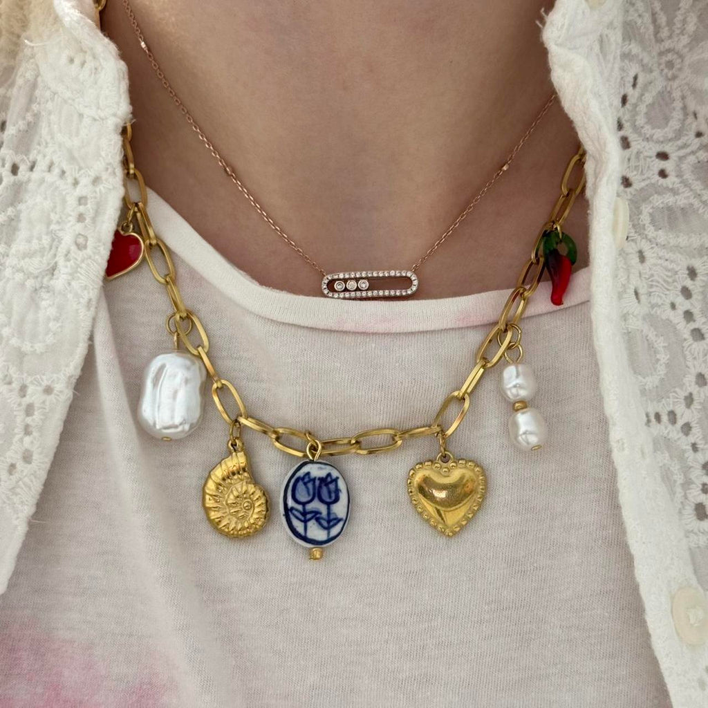 Gold Multicolour Pedants Chain Neacklace