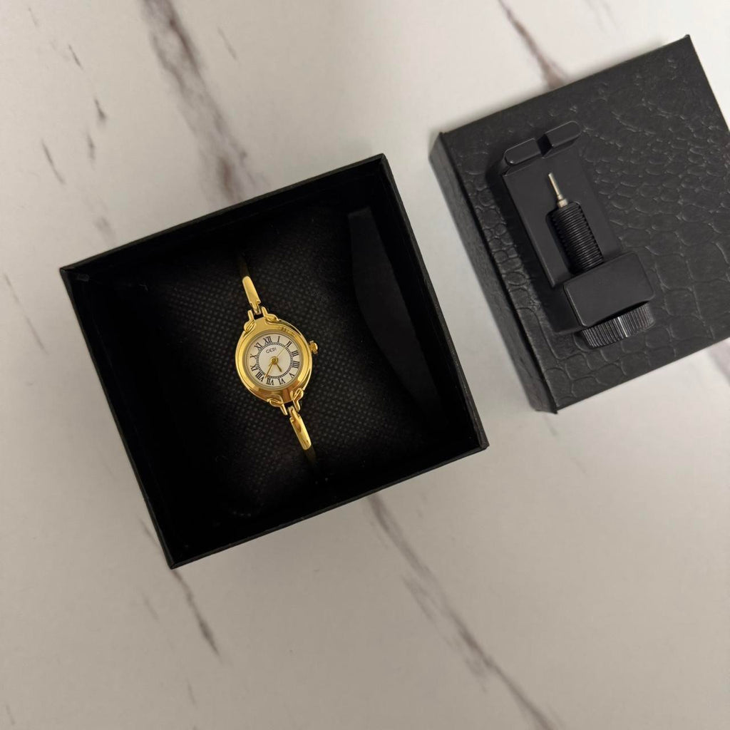 Tiny Gold/White Mini Watch