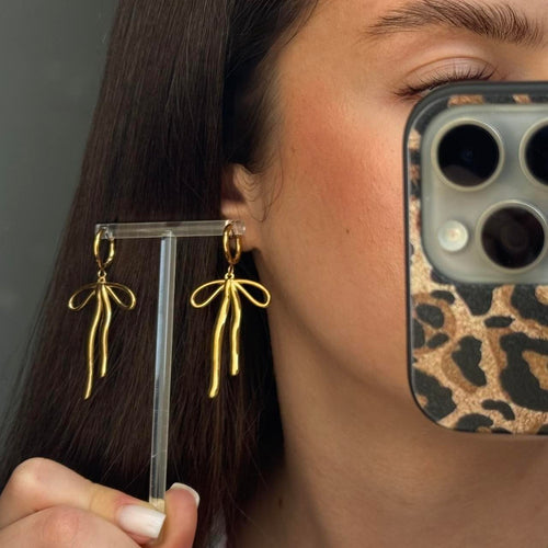Gold Bow Earrings