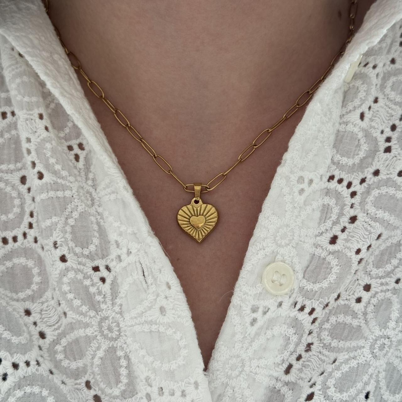 Gold Necklace Chain With Pendant Heart