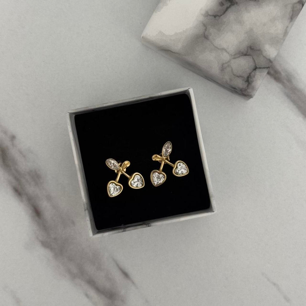 Small Gold Cherry Earrings