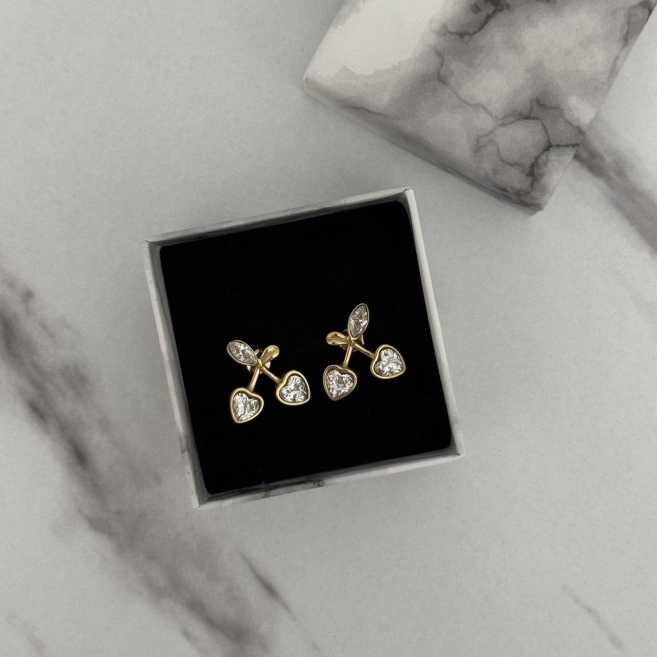 Small Gold Cherry Earrings