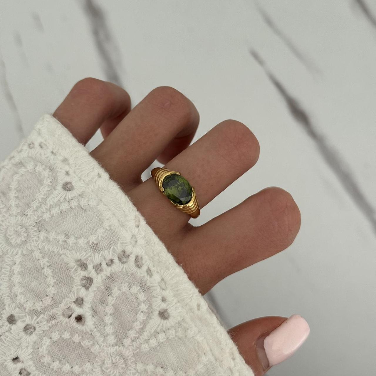 Vintage Vibe Green Zircon Stone Ring