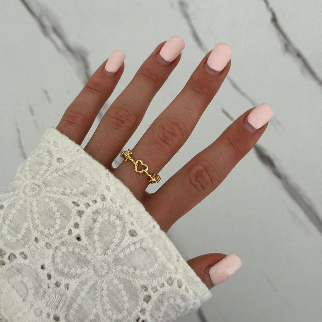 Gold Ring Heart Shape