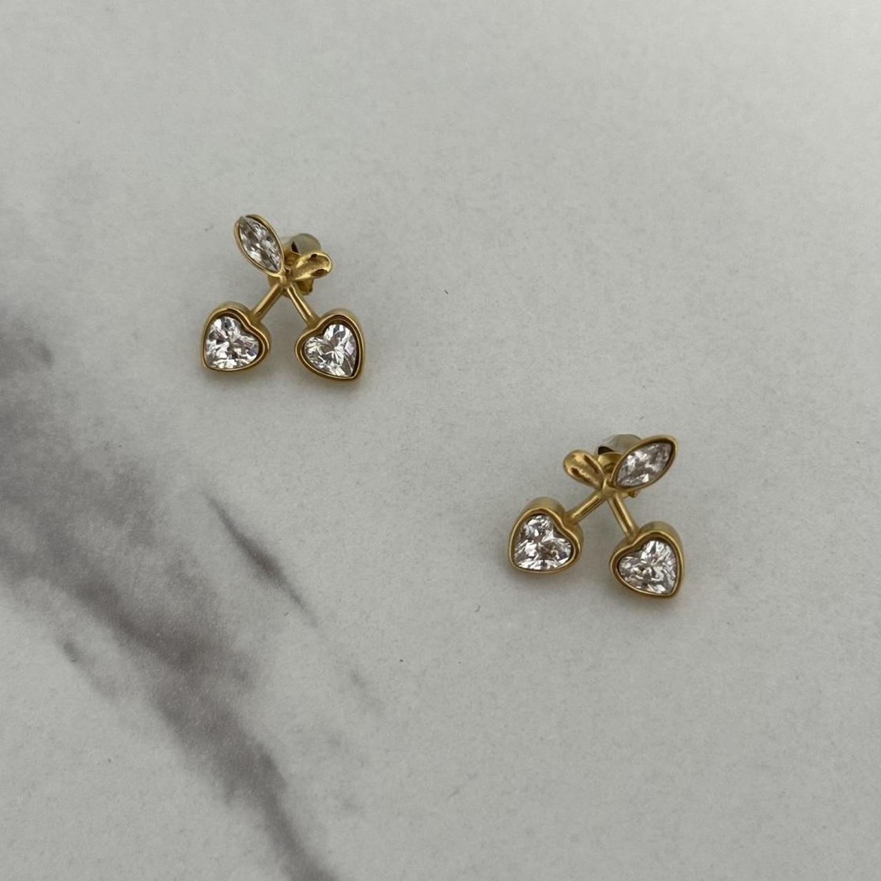 Small Gold Cherry Earrings