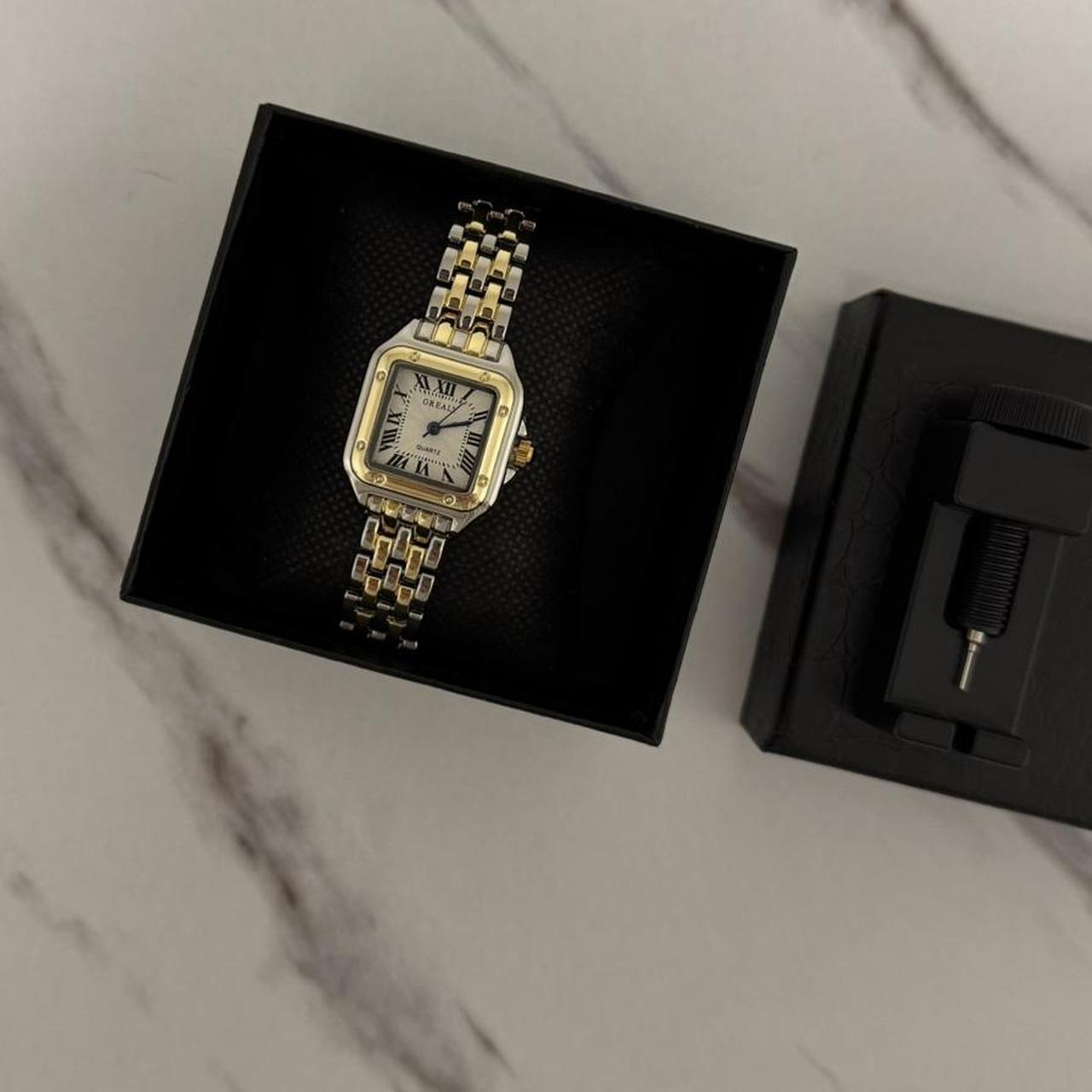 Gold/Silver Square Watch