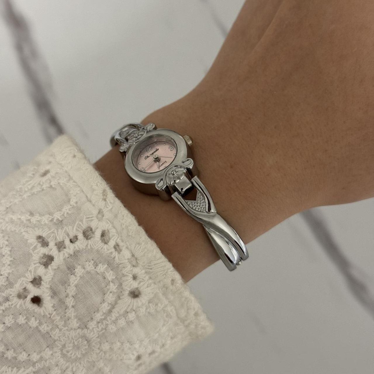 Silver/Pink Mini Watch