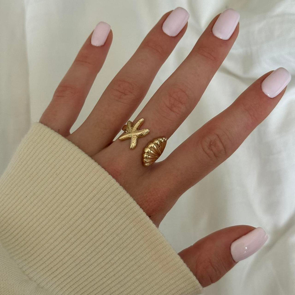 Gold Ring With a Shell Shape