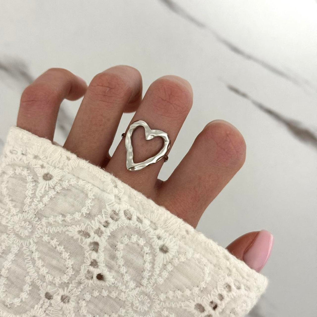 Silver ring Heart Shape