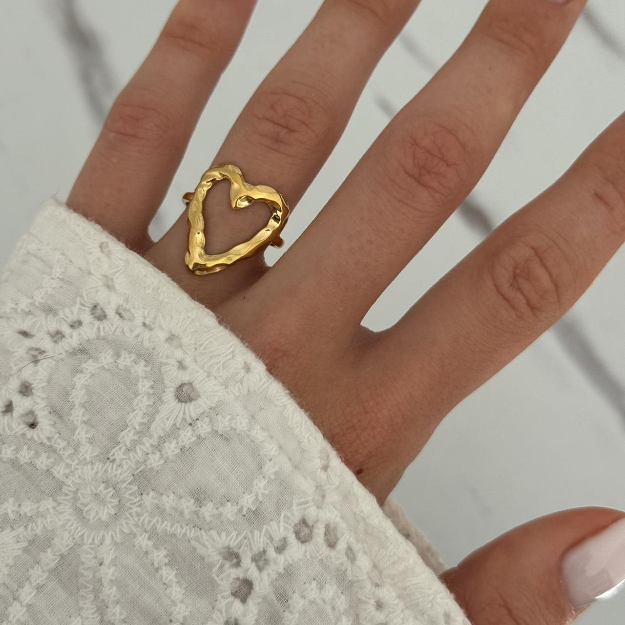 Gold Ring Heart Shape