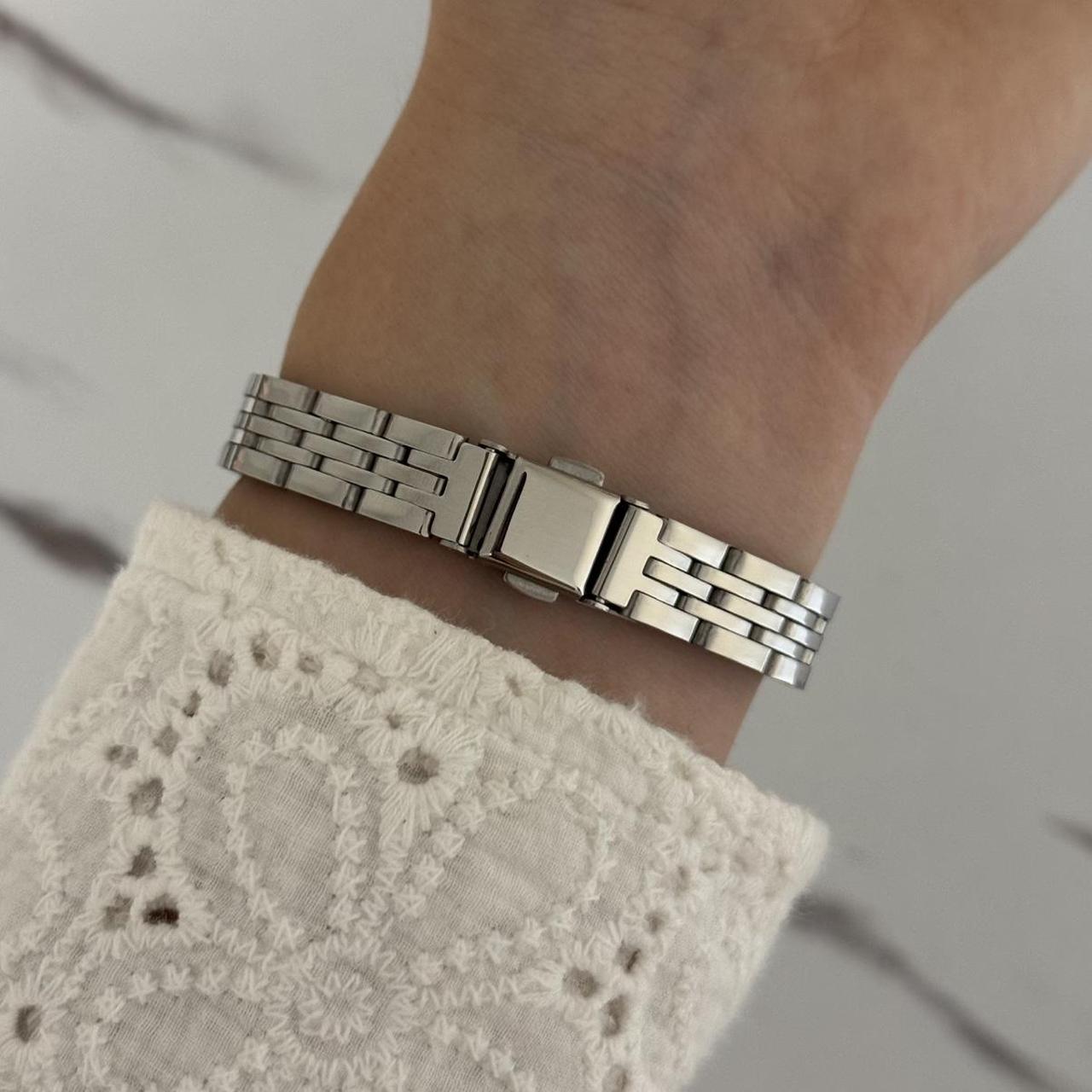 Cute ,vintage style , silver / pink watch bracelet