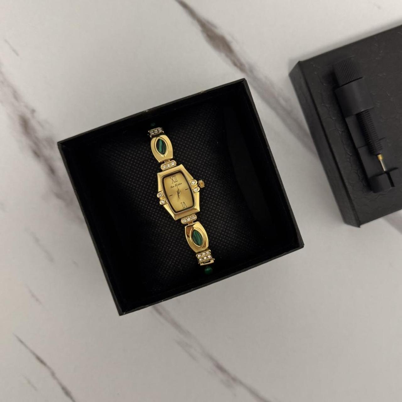 Gold/Multicolour Stones Watch