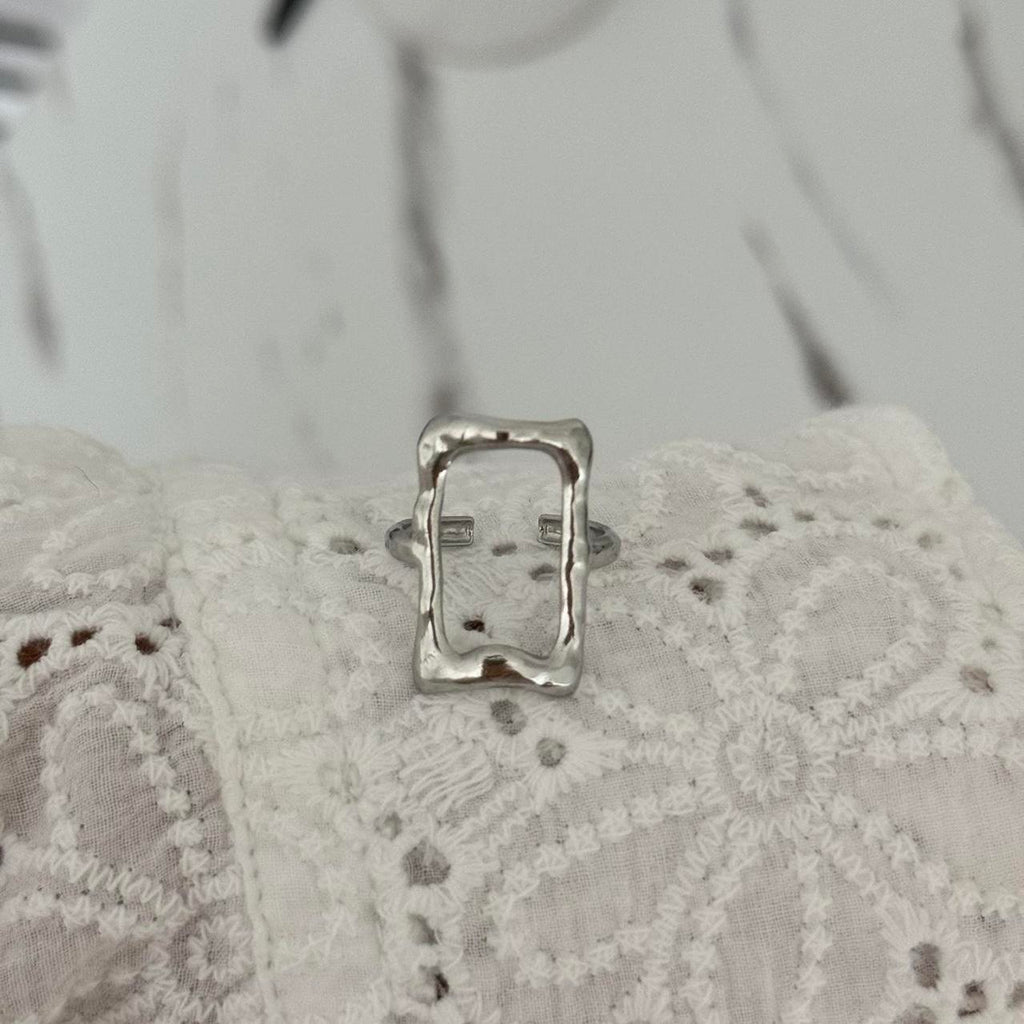 Vintage Vibe Square Silver Ring