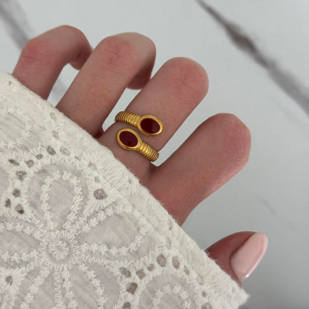 Gold/Burgundy Ring
