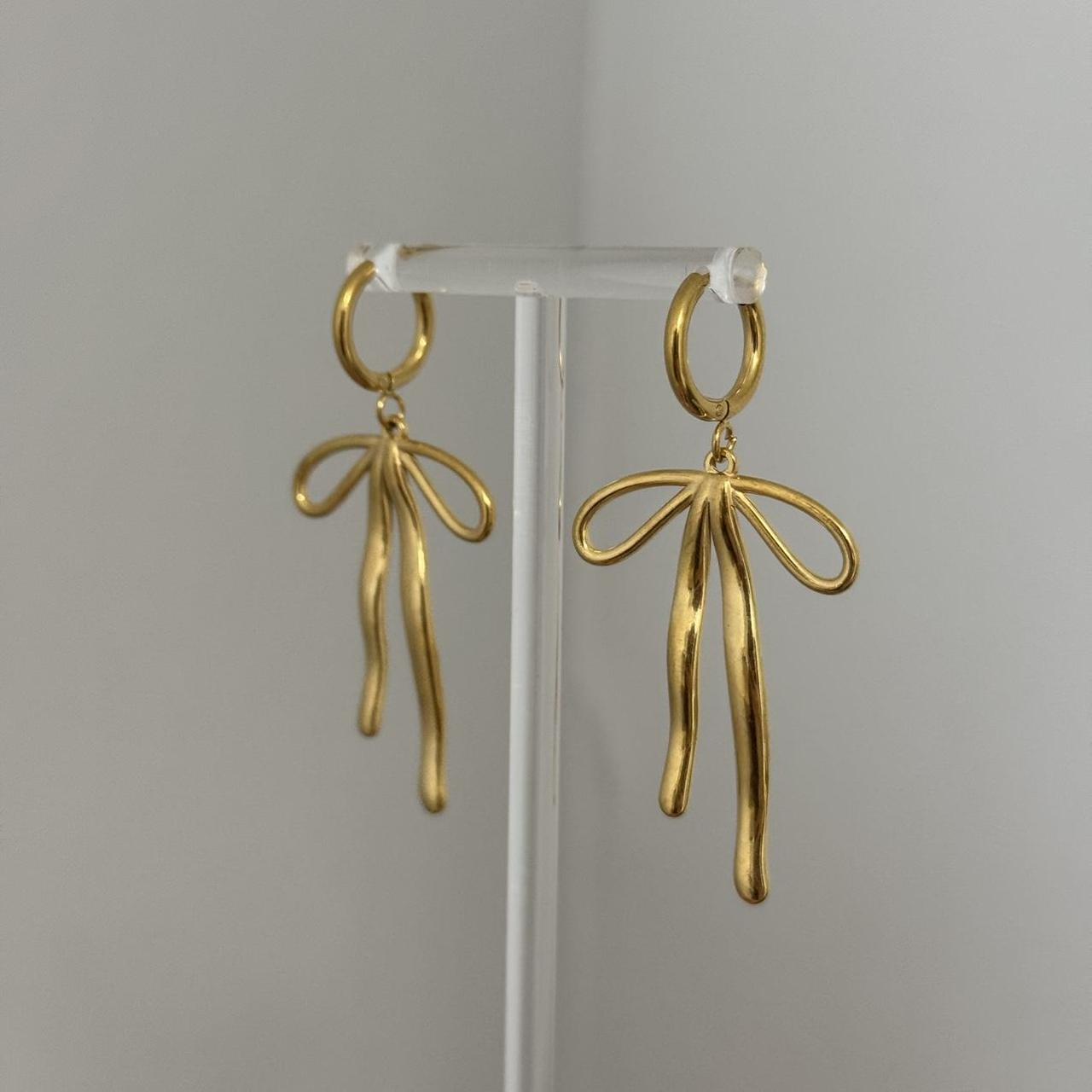 Gold Bow Earrings