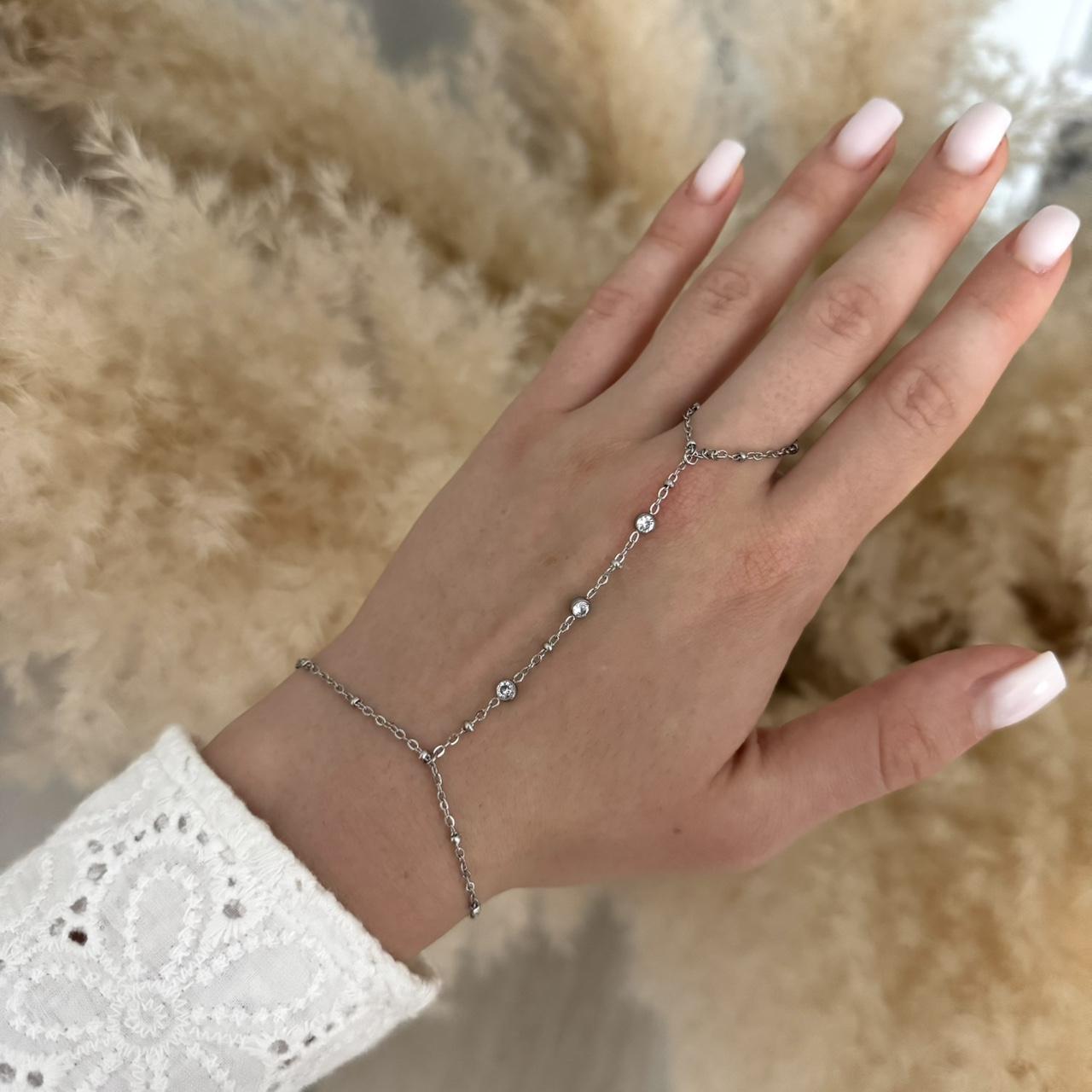 Silver Tone Chain Ring Bracelet