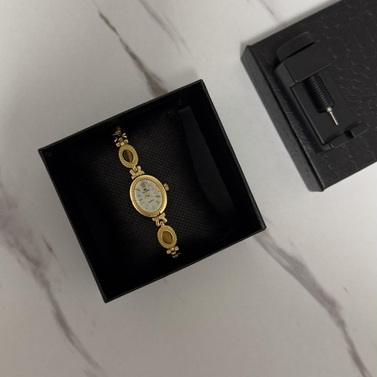 Elina Watch Brown Natural Stone