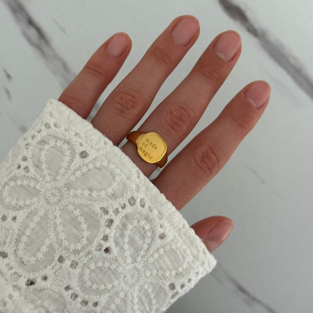 Vintage Style Gold Ring “Made of Magic”