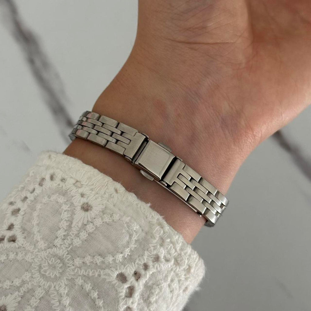 Square Silver/Blue Watch