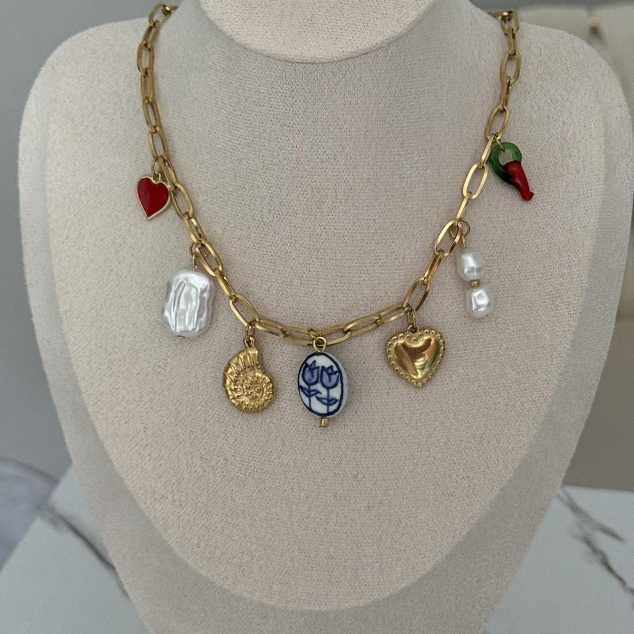 Gold Multicolour Pedants Chain Neacklace