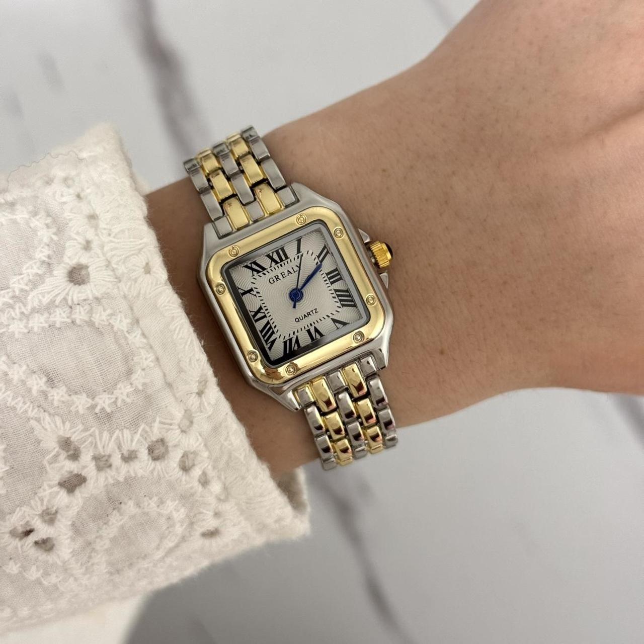 Gold/Silver Square Watch