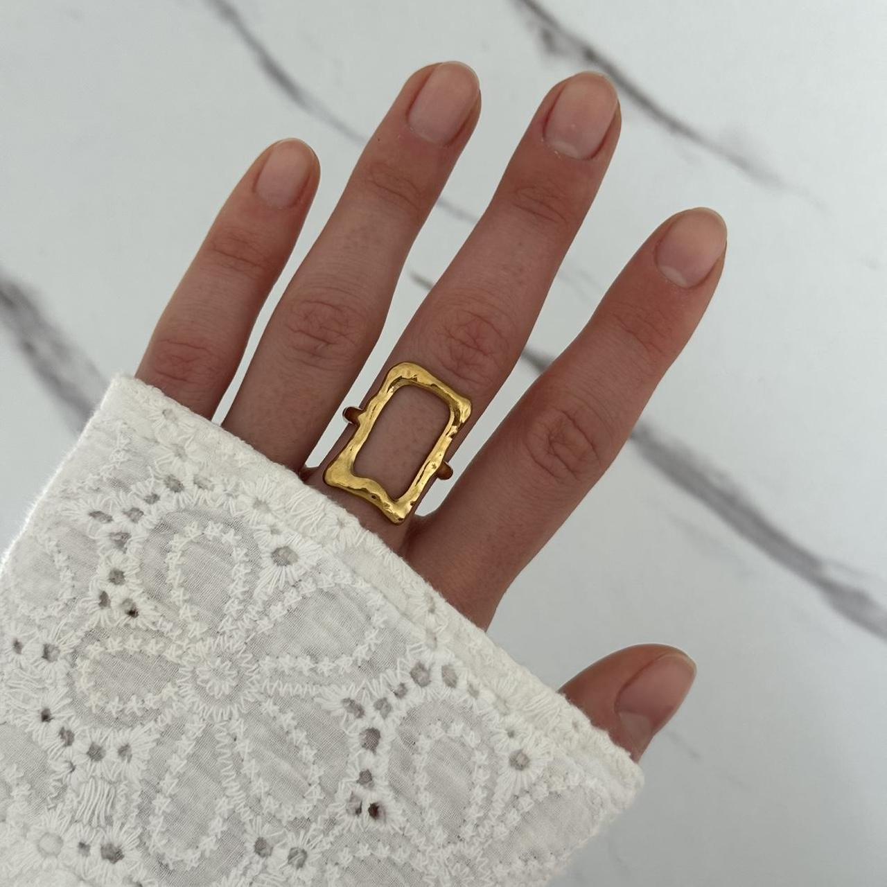 Gold Square Ring