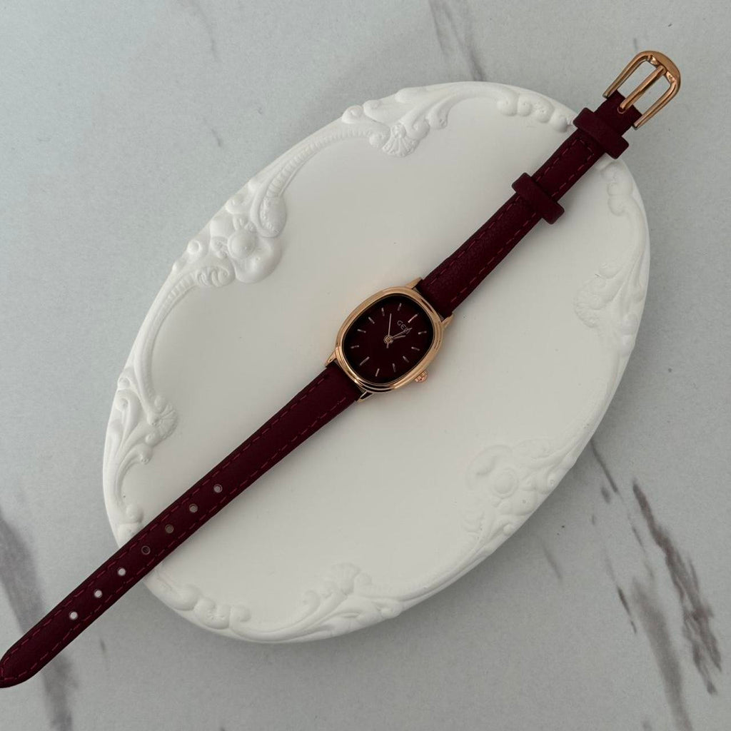 Watch Burgundy Leather Strap