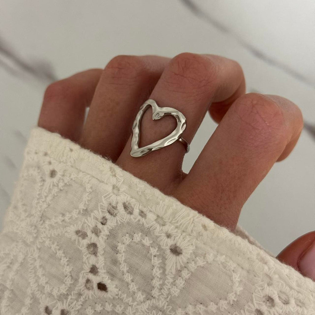 Silver ring Heart Shape