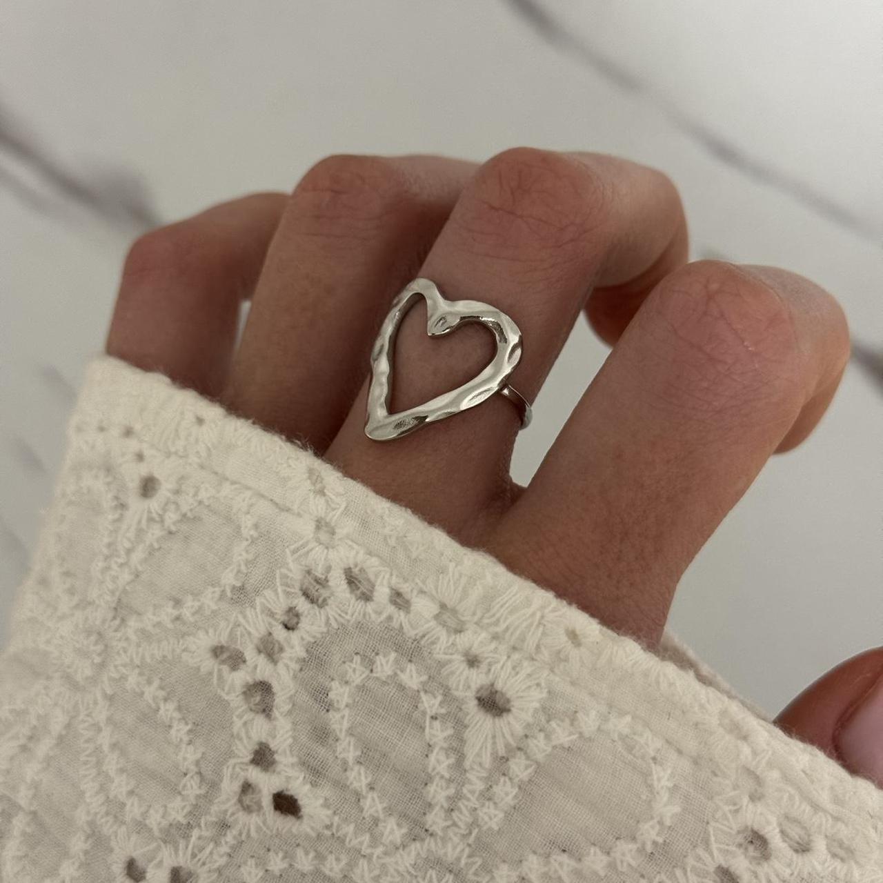 Silver ring Heart Shape