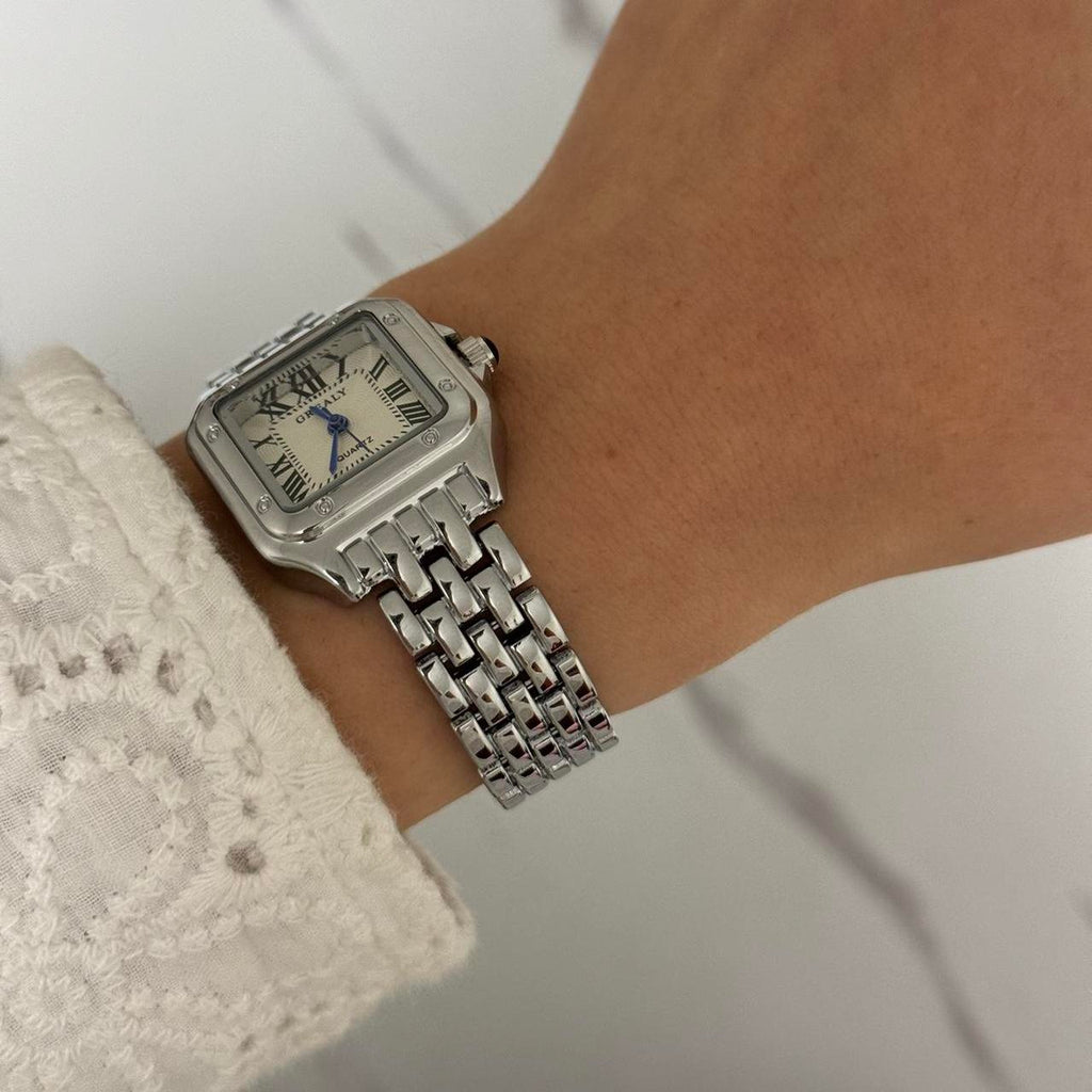 Vintage Style Square Silver Watch