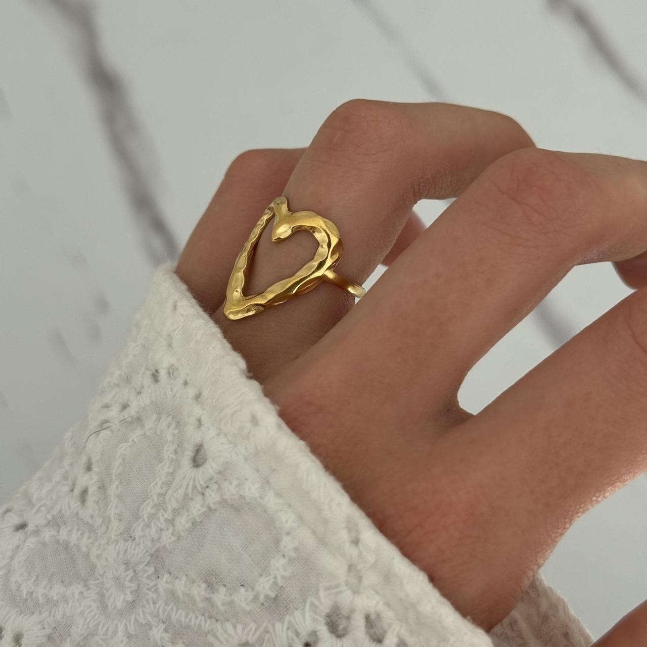 Gold Ring Heart Shape