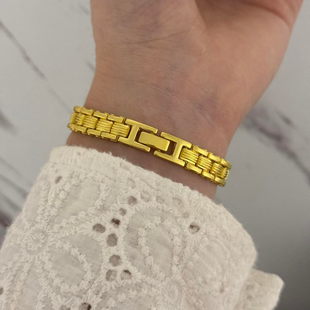 Gold/Pink Mini Watch Heart Charm