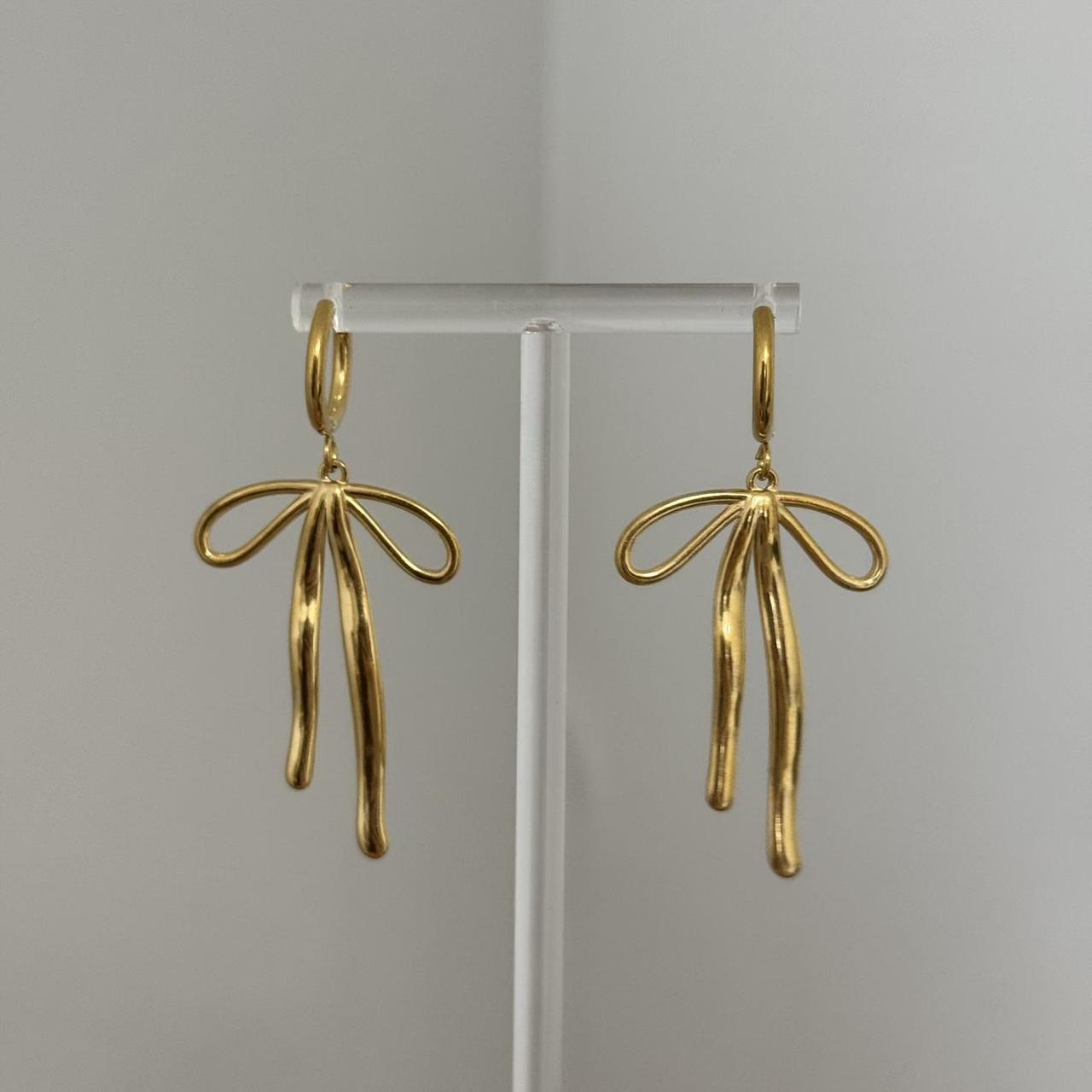 Gold Bow Earrings
