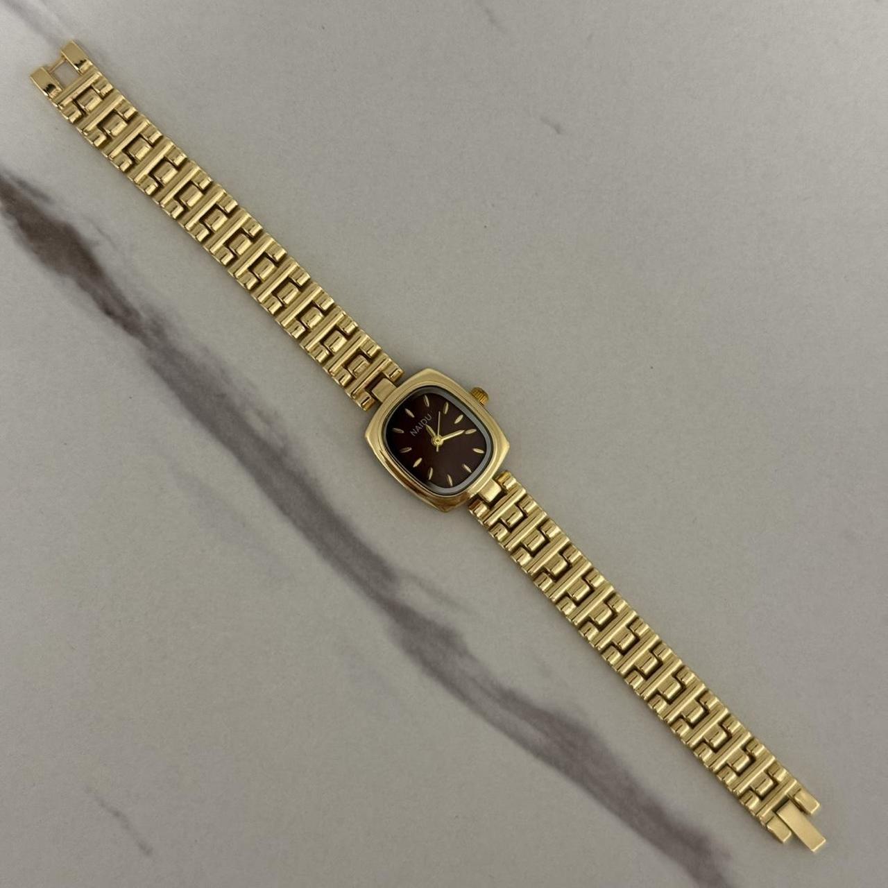 Gold/Burgundy Mini Watch