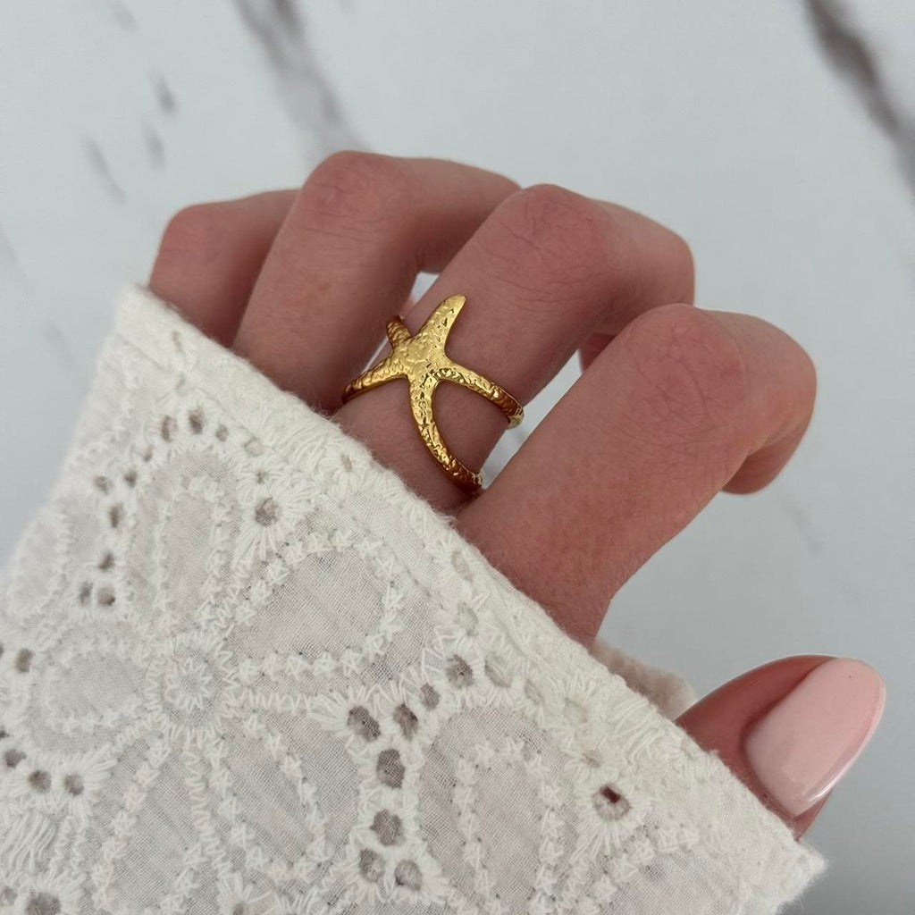 Gold Starfish Ring