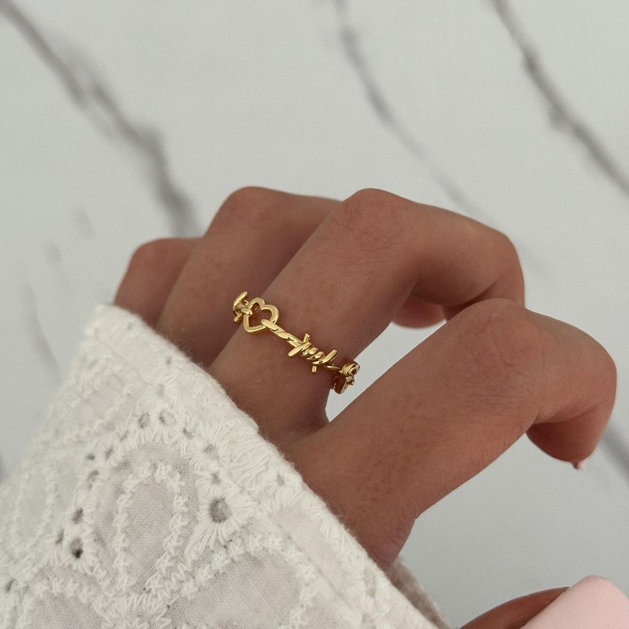 Gold Ring Heart Shape
