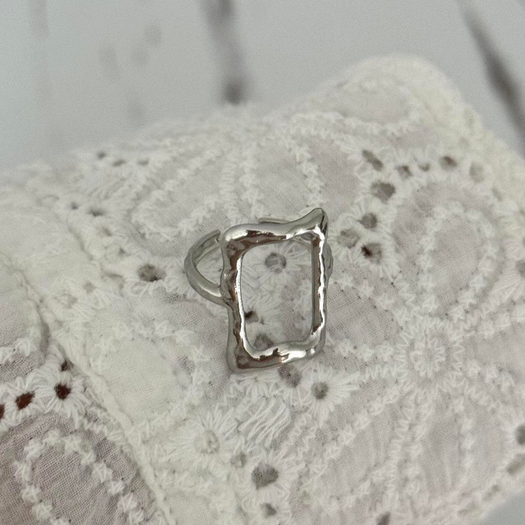 Vintage Vibe Square Silver Ring