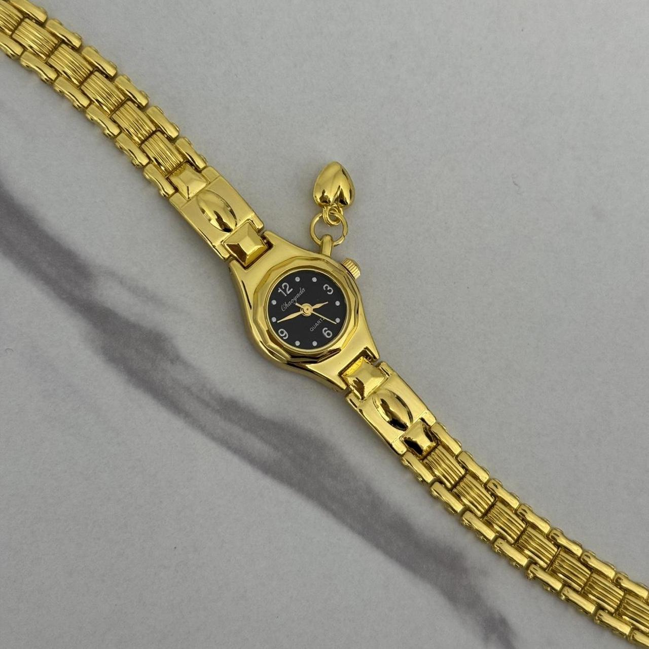 Gold/Black mini Watch Heart Charm