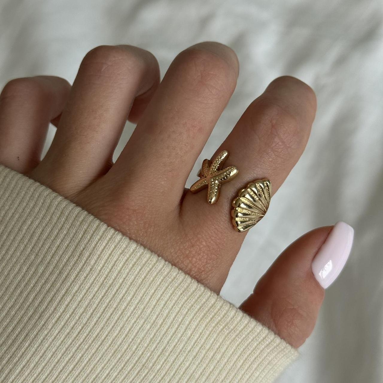 Gold Ring With a Shell Shape