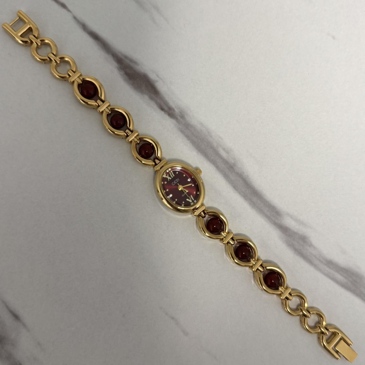 Gold/Burgundy Watch