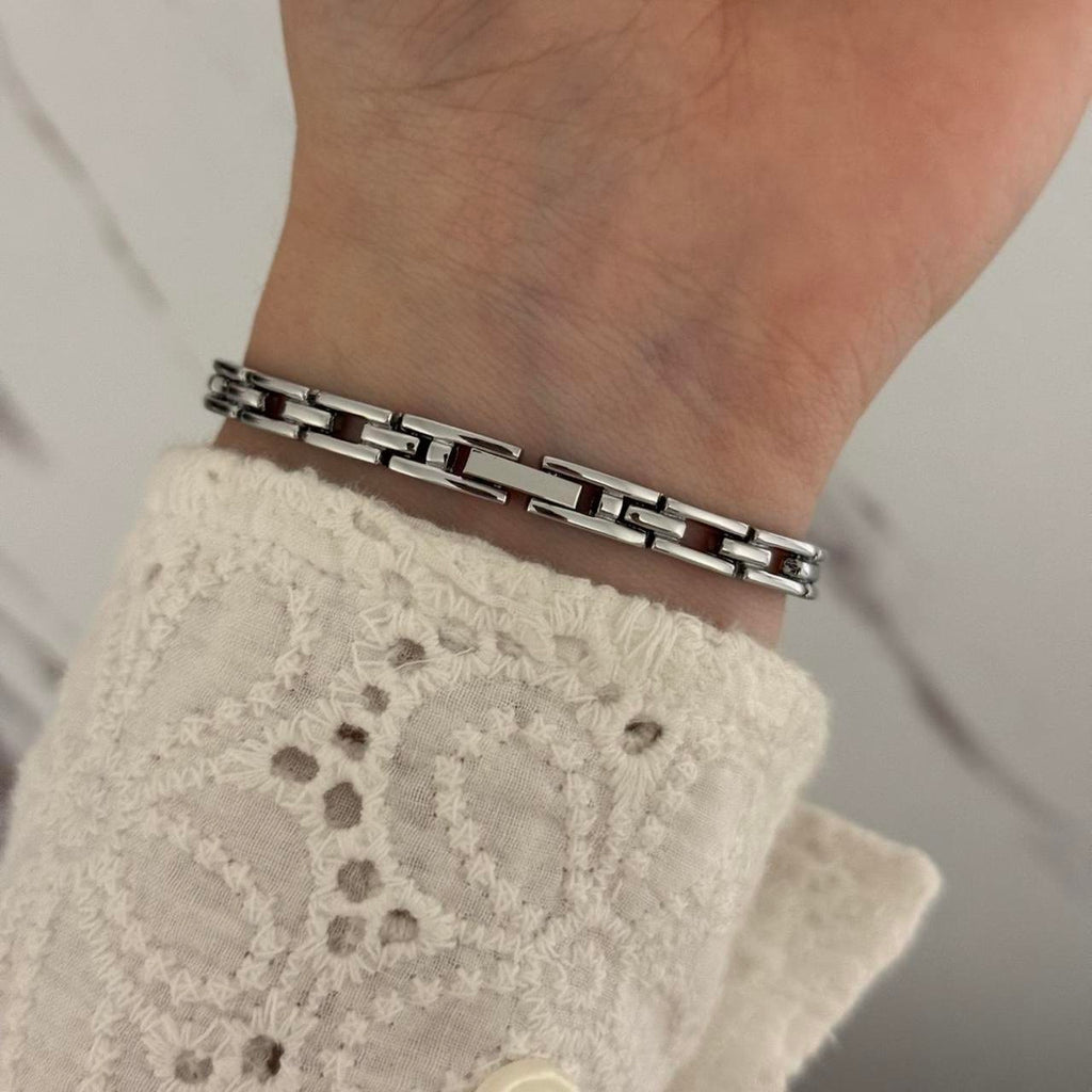 Tiny Silver Watch Bracelet