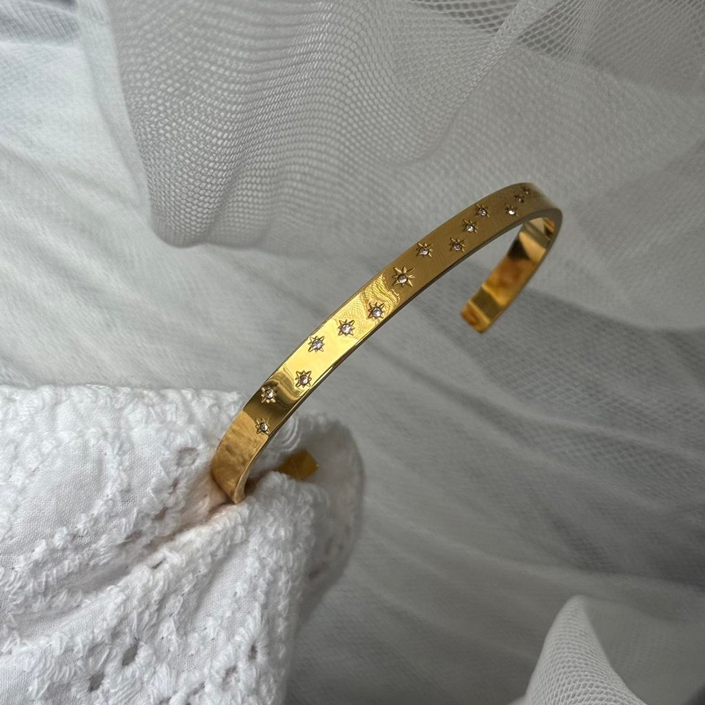 Gold Bracelet Zircon Stones