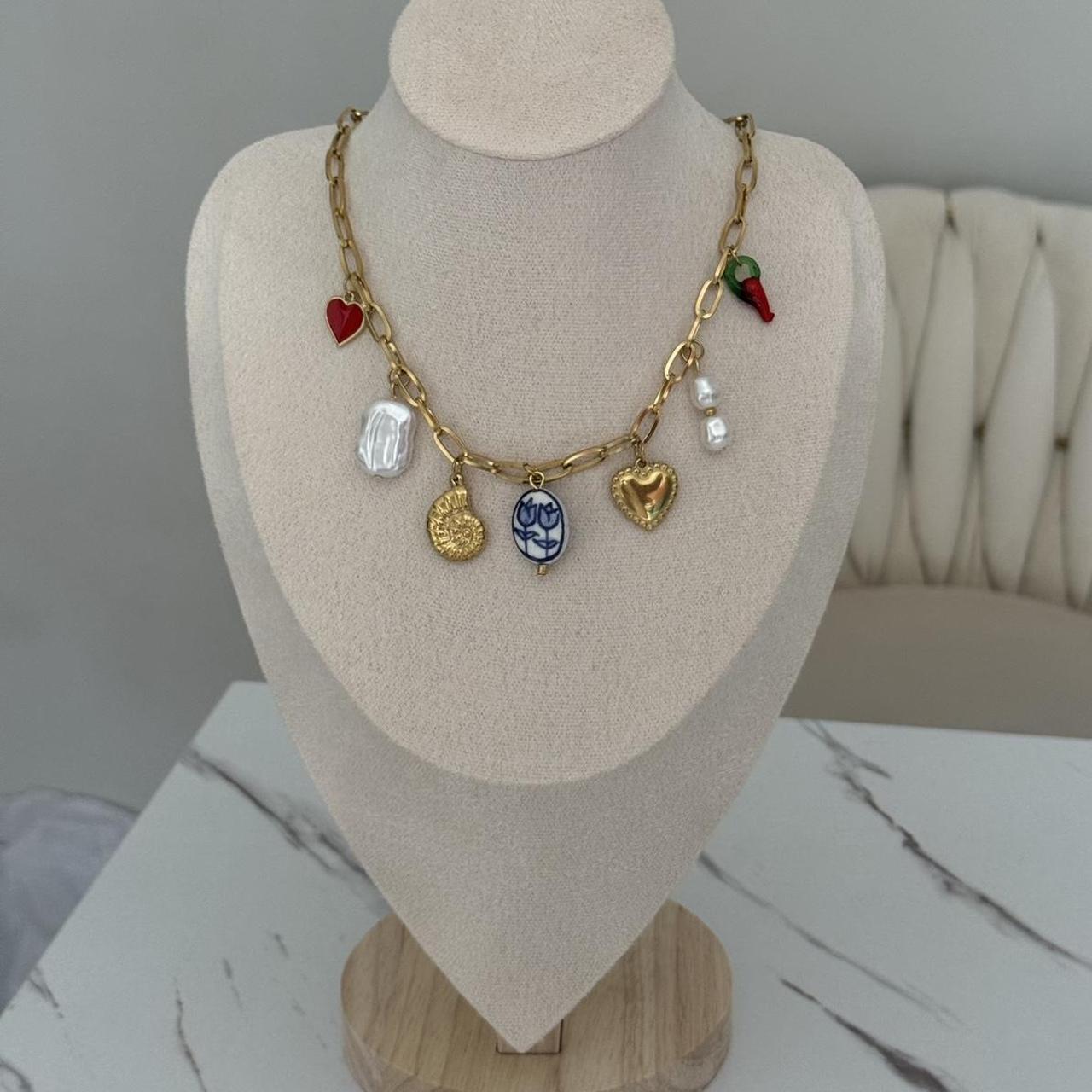 Gold Multicolour Pedants Chain Neacklace